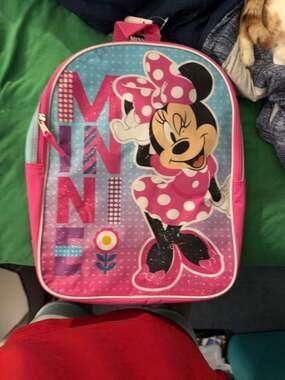 H1002 Disney Minnie Mouse Kids Backpack Pink and Blue